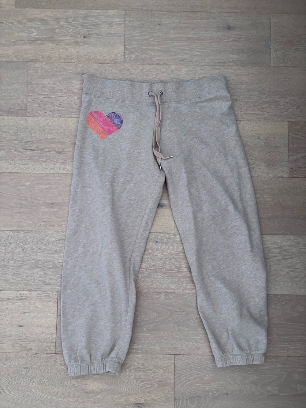 Vintage victorias secret Beige Sweatpants with Heart Graphic